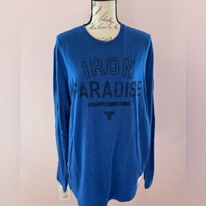 Men’s Under Armour Iron Paradise Blue Long Sleeve Shirt Size Large